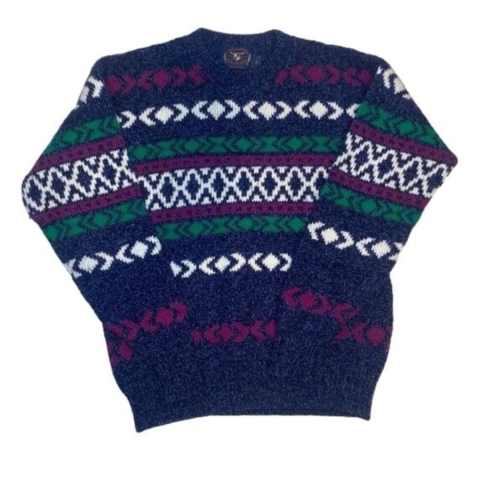 Vintage Lake Harmony Rowing Club Wool Blend Grandpa Sweater: Size Medium